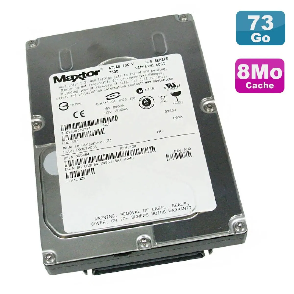 Maxtor ATLAS 0GD084 - 73 Go État correct - Maxtor reconditionné disponible sur Rue du Commerce Seconde Vie